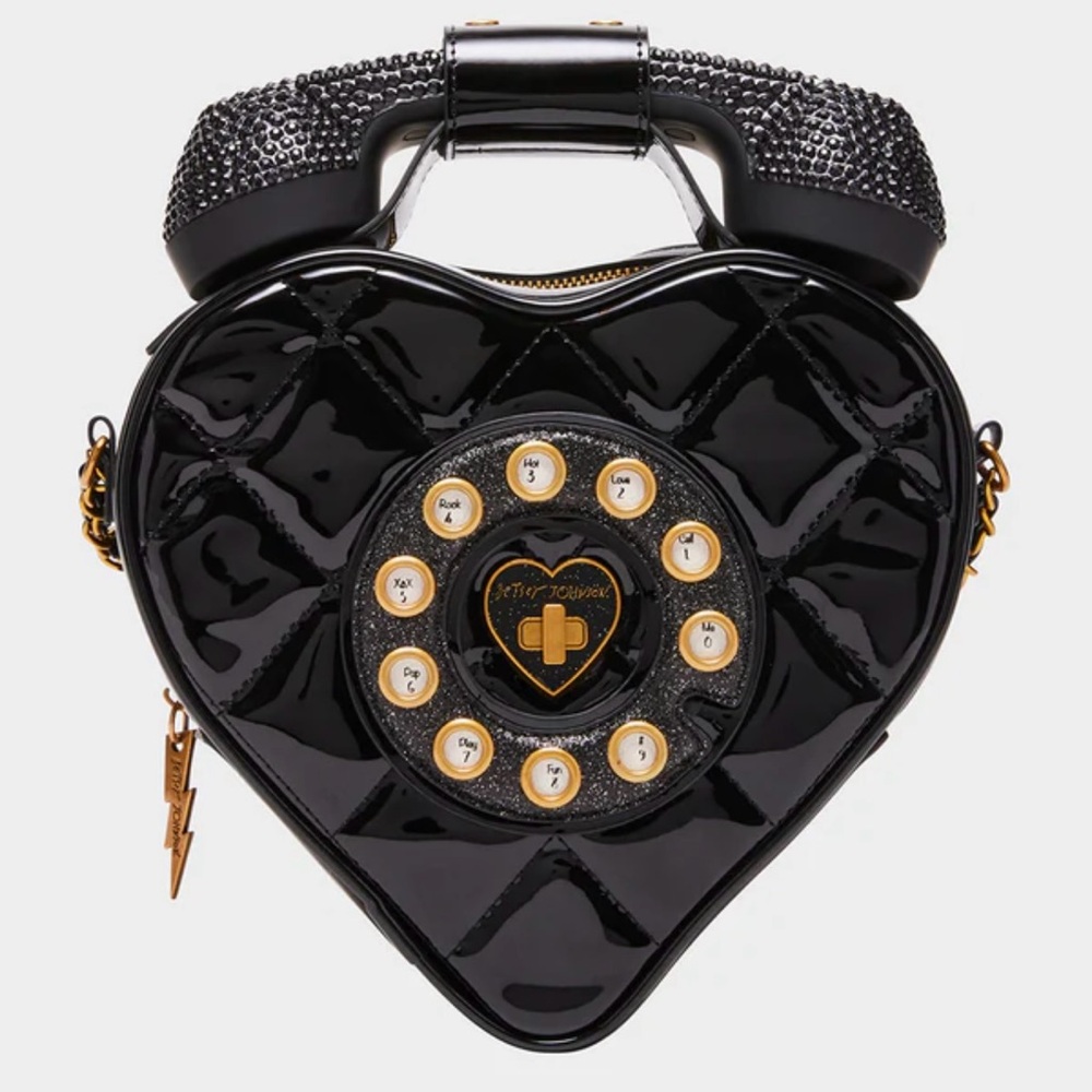 KITSCH PHONE TAG CROSSBODY BLACK from Betsey Johnson